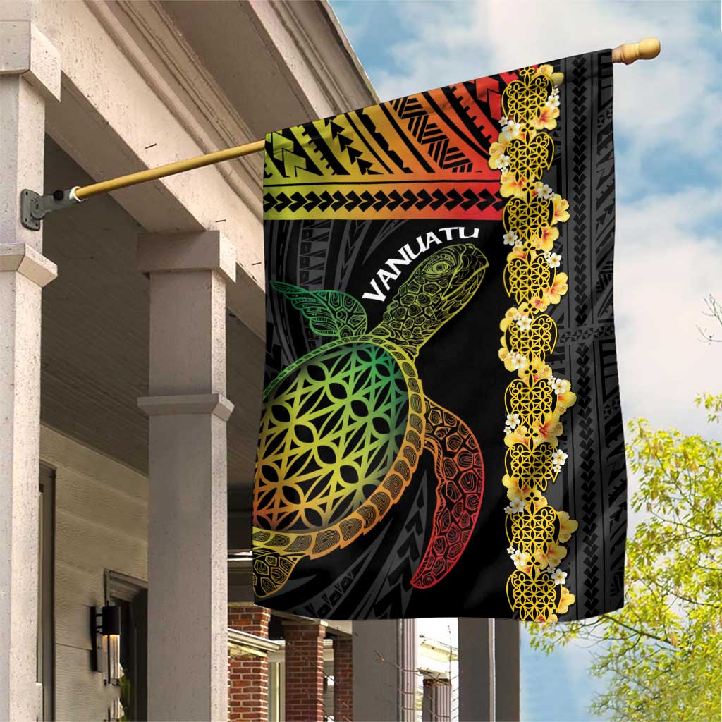 Vanuatu Sand Drawing Turtle Garden Flag Happy Independence Day LT14 House Flag Black - Polynesian Pride