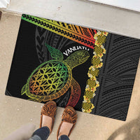 Vanuatu Sand Drawing Turtle Rubber Doormat Happy Independence Day LT14 - Polynesian Pride