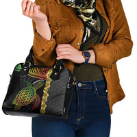Vanuatu Sand Drawing Turtle Shoulder Handbag Happy Independence Day LT14 - Polynesian Pride