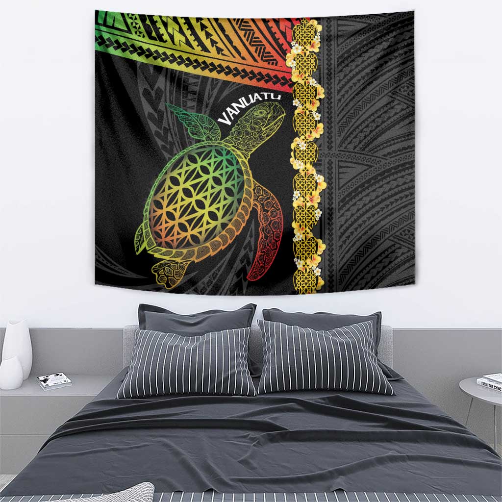 Vanuatu Sand Drawing Turtle Tapestry Happy Independence Day LT14 - Polynesian Pride