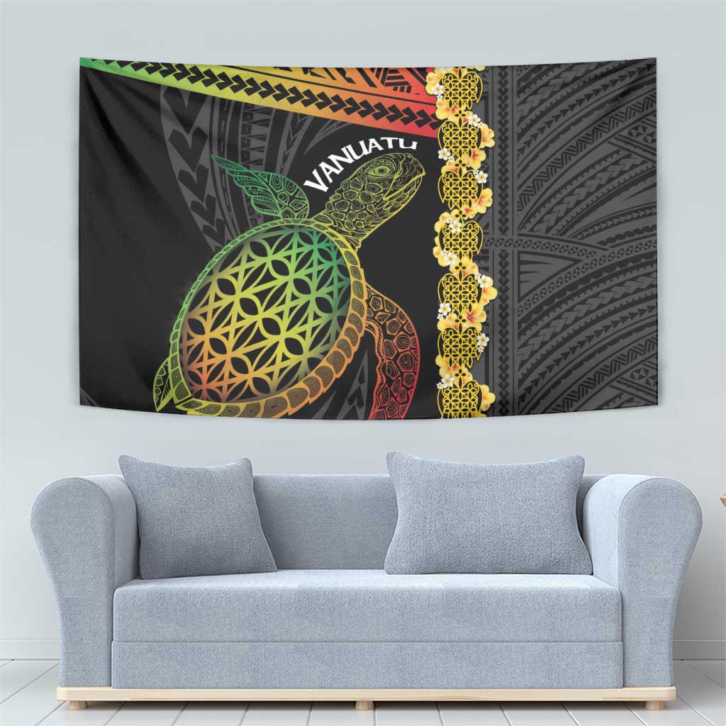 Vanuatu Sand Drawing Turtle Tapestry Happy Independence Day LT14 - Polynesian Pride
