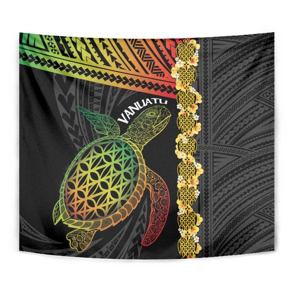Vanuatu Sand Drawing Turtle Tapestry Happy Independence Day LT14 - Polynesian Pride