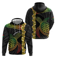 Vanuatu Sand Drawing Turtle Zip Hoodie Happy Independence Day LT14 - Polynesian Pride