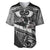 Black Polynesia Baseball Jersey Tribal Pattern Tropical Frangipani