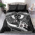 Black Polynesia Bedding Set Tribal Pattern Tropical Frangipani