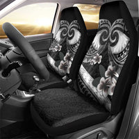 Black Polynesia Car Seat Cover Tribal Pattern Tropical Frangipani LT14 - Polynesian Pride