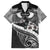 Black Polynesia Family Matching Off The Shoulder Long Sleeve Dress and Hawaiian Shirt Tribal Pattern Tropical Frangipani