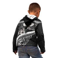 Black Polynesia Kid Hoodie Tribal Pattern Tropical Frangipani LT14 - Polynesian Pride