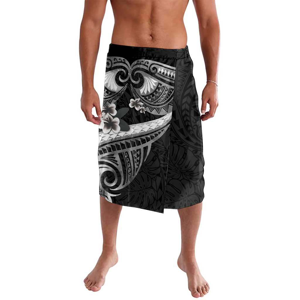 Black Polynesia Lavalava Tribal Pattern Tropical Frangipani LT14 Black - Polynesian Pride