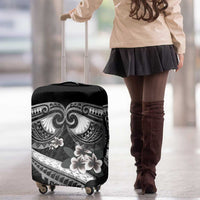 Black Polynesia Luggage Cover Tribal Pattern Tropical Frangipani LT14 - Polynesian Pride