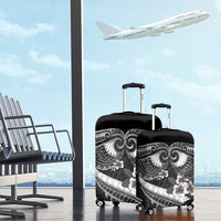 Black Polynesia Luggage Cover Tribal Pattern Tropical Frangipani LT14 - Polynesian Pride