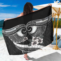 Black Polynesia Sarong Tribal Pattern Tropical Frangipani LT14 One Size 44 x 66 inches Black - Polynesian Pride