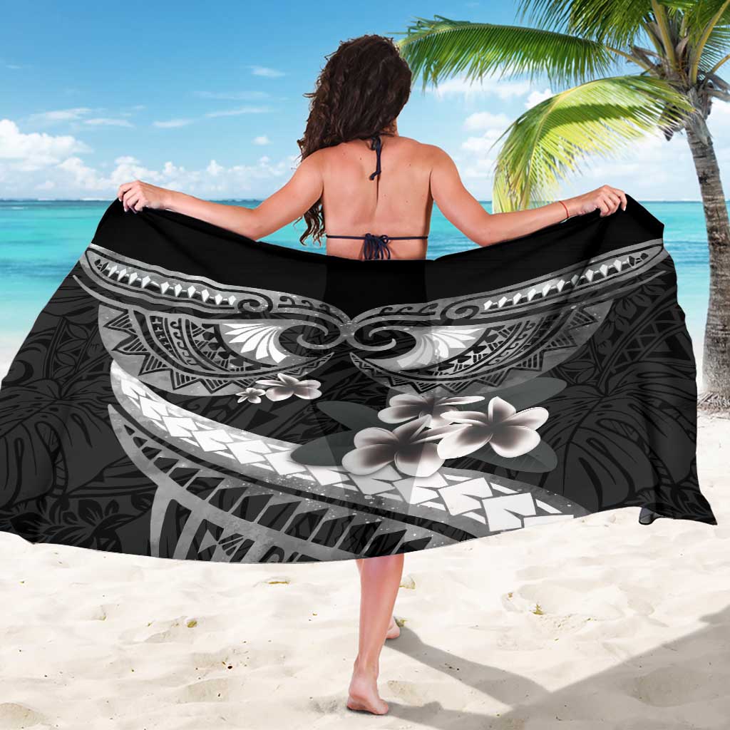 Black Polynesia Sarong Tribal Pattern Tropical Frangipani LT14 - Polynesian Pride