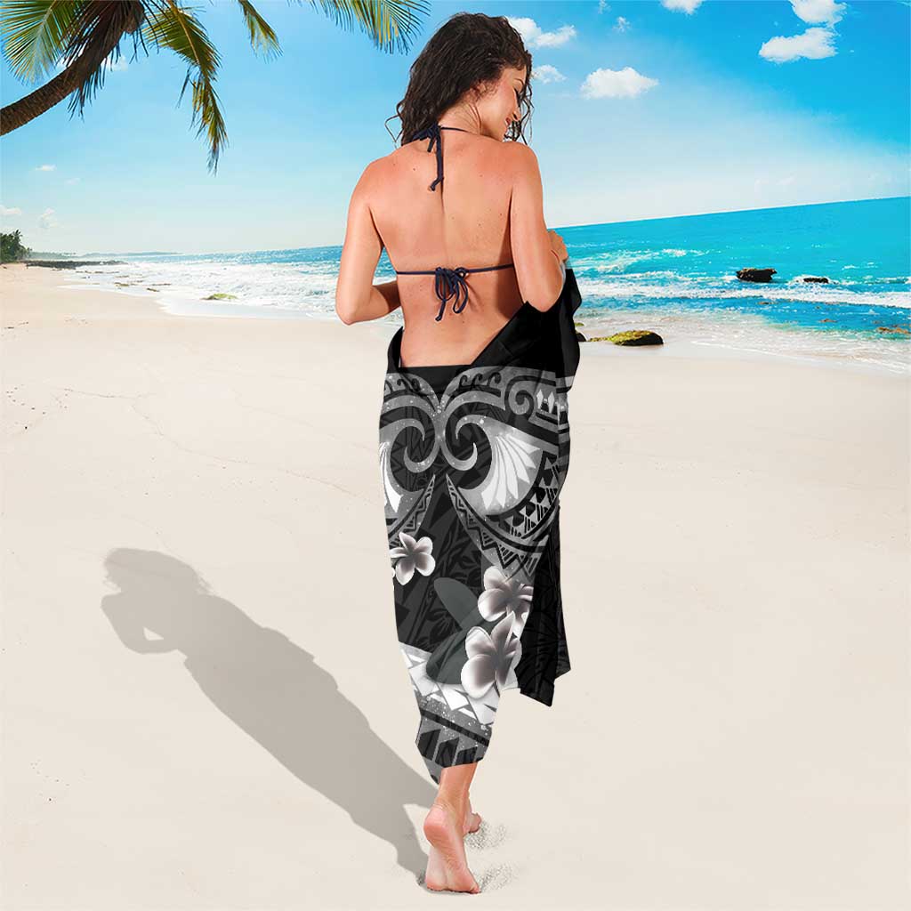 Black Polynesia Sarong Tribal Pattern Tropical Frangipani LT14 - Polynesian Pride