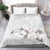 White Polynesia Bedding Set Tribal Pattern Tropical Frangipani