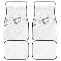 White Polynesia Car Mats Tribal Pattern Tropical Frangipani LT14 - Polynesian Pride