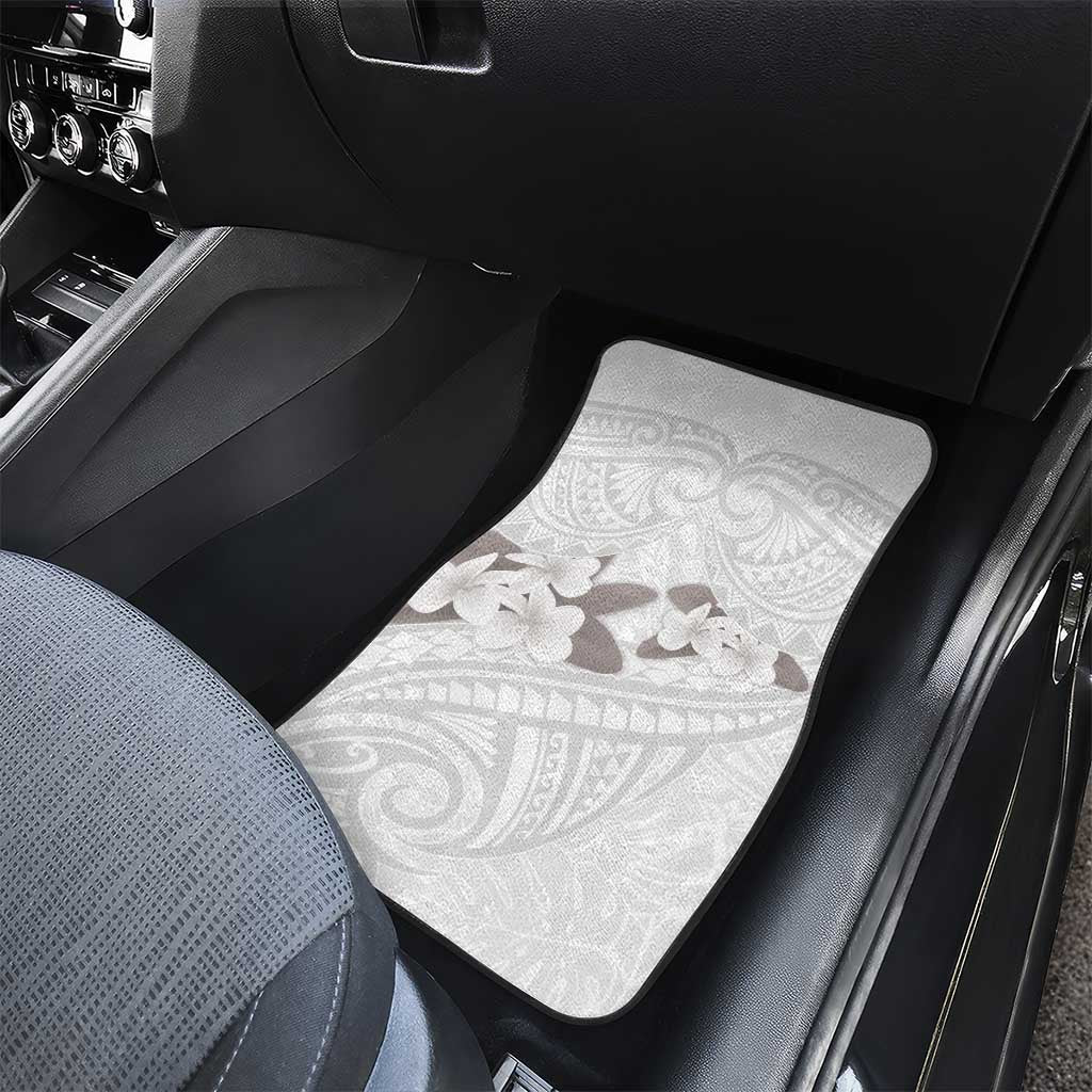 White Polynesia Car Mats Tribal Pattern Tropical Frangipani LT14 - Polynesian Pride