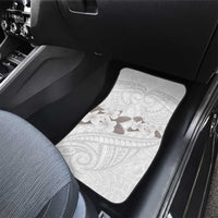 White Polynesia Car Mats Tribal Pattern Tropical Frangipani LT14 - Polynesian Pride