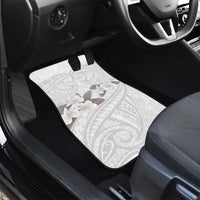 White Polynesia Car Mats Tribal Pattern Tropical Frangipani LT14 - Polynesian Pride