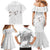 White Polynesia Family Matching Mermaid Dress and Hawaiian Shirt Tribal Pattern Tropical Frangipani