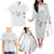 White Polynesia Family Matching Off The Shoulder Long Sleeve Dress and Hawaiian Shirt Tribal Pattern Tropical Frangipani