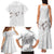 White Polynesia Family Matching Tank Maxi Dress and Hawaiian Shirt Tribal Pattern Tropical Frangipani