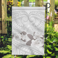 White Polynesia Garden Flag Tribal Pattern Tropical Frangipani LT14 Garden Flag White - Polynesian Pride
