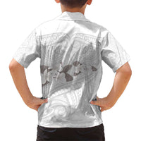 White Polynesia Hawaiian Shirt Tribal Pattern Tropical Frangipani LT14 - Polynesian Pride