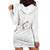 White Polynesia Hoodie Dress Tribal Pattern Tropical Frangipani