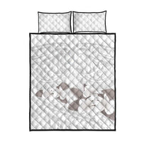 White Polynesia Quilt Bed Set Tribal Pattern Tropical Frangipani LT14 - Polynesian Pride
