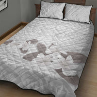 White Polynesia Quilt Bed Set Tribal Pattern Tropical Frangipani LT14 - Polynesian Pride