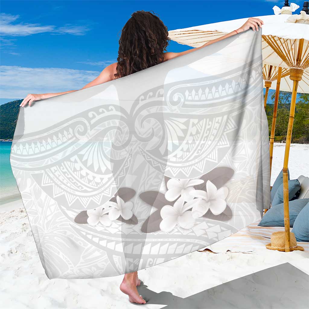 White Polynesia Sarong Tribal Pattern Tropical Frangipani LT14 One Size 44 x 66 inches White - Polynesian Pride