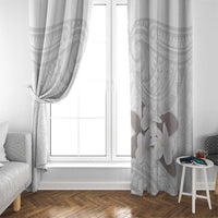 White Polynesia Window Curtain Tribal Pattern Tropical Frangipani LT14 - Polynesian Pride