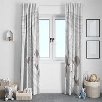 White Polynesia Window Curtain Tribal Pattern Tropical Frangipani LT14 - Polynesian Pride