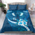 Blue Polynesia Bedding Set Tribal Pattern Tropical Frangipani