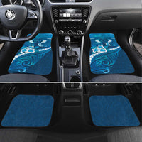 Blue Polynesia Car Mats Tribal Pattern Tropical Frangipani LT14 Set 4pcs Blue - Polynesian Pride