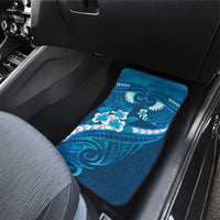 Blue Polynesia Car Mats Tribal Pattern Tropical Frangipani LT14 - Polynesian Pride