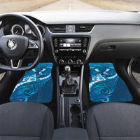 Blue Polynesia Car Mats Tribal Pattern Tropical Frangipani LT14 Set 2pcs - Front Blue - Polynesian Pride