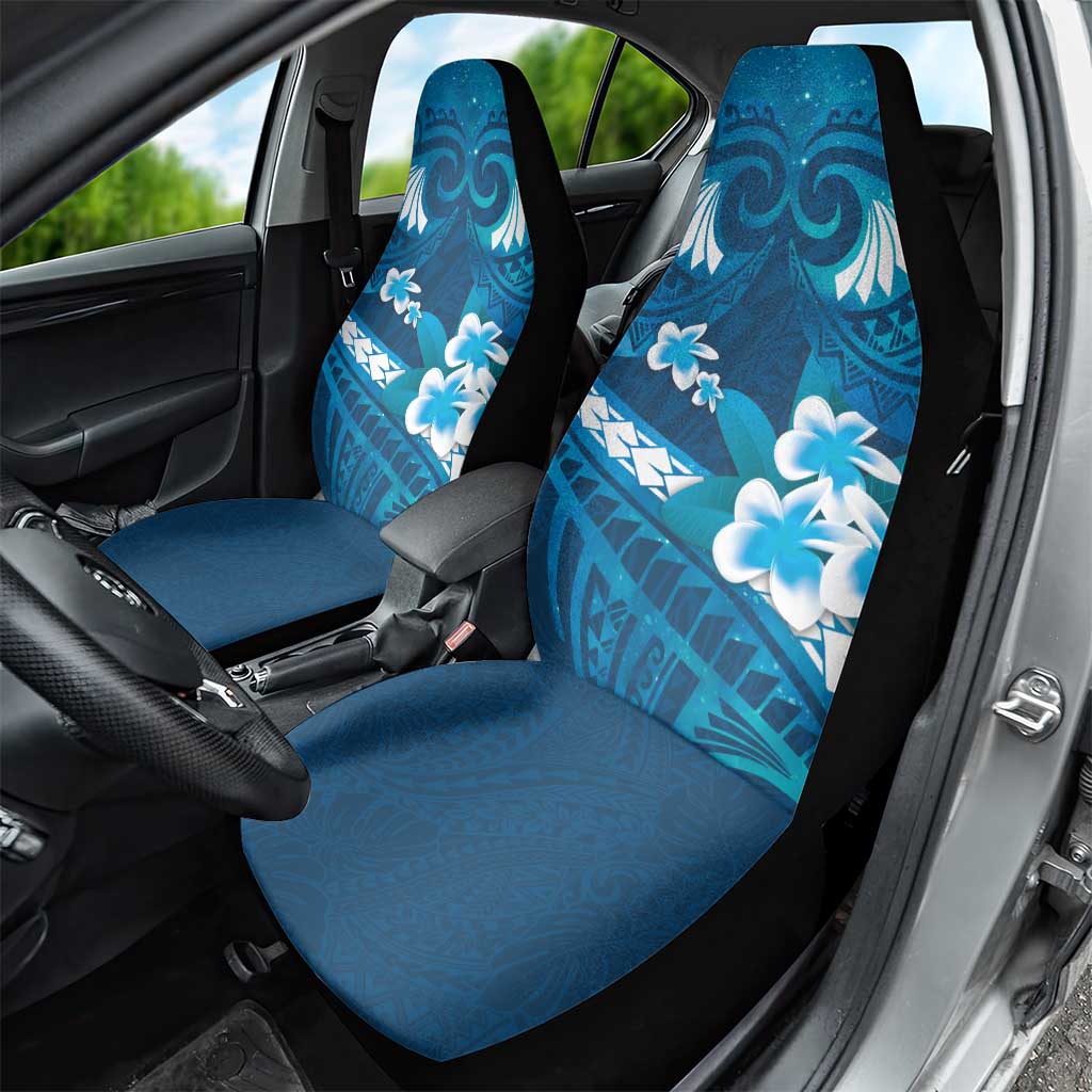 Blue Polynesia Car Seat Cover Tribal Pattern Tropical Frangipani LT14 - Polynesian Pride