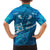 Blue Polynesia Family Matching Long Sleeve Bodycon Dress and Hawaiian Shirt Tribal Pattern Tropical Frangipani