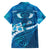 Blue Polynesia Family Matching Off The Shoulder Long Sleeve Dress and Hawaiian Shirt Tribal Pattern Tropical Frangipani