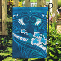Blue Polynesia Garden Flag Tribal Pattern Tropical Frangipani LT14 Garden Flag Blue - Polynesian Pride