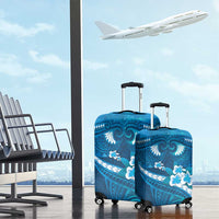 Blue Polynesia Luggage Cover Tribal Pattern Tropical Frangipani LT14 - Polynesian Pride