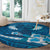 Blue Polynesia Round Carpet Tribal Pattern Tropical Frangipani