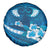 Blue Polynesia Spare Tire Cover Tribal Pattern Tropical Frangipani