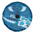 Blue Polynesia Spare Tire Cover Tribal Pattern Tropical Frangipani