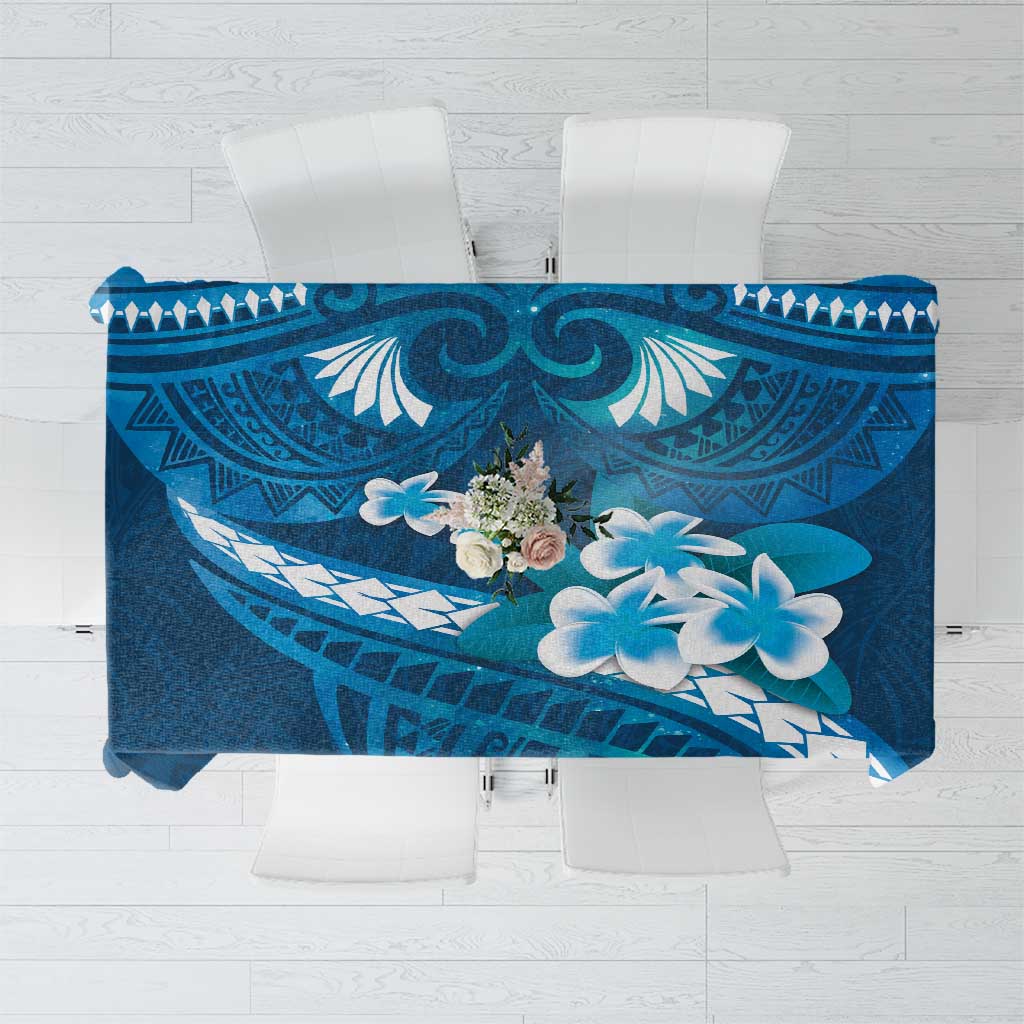 Blue Polynesia Tablecloth Tribal Pattern Tropical Frangipani LT14 Blue - Polynesian Pride