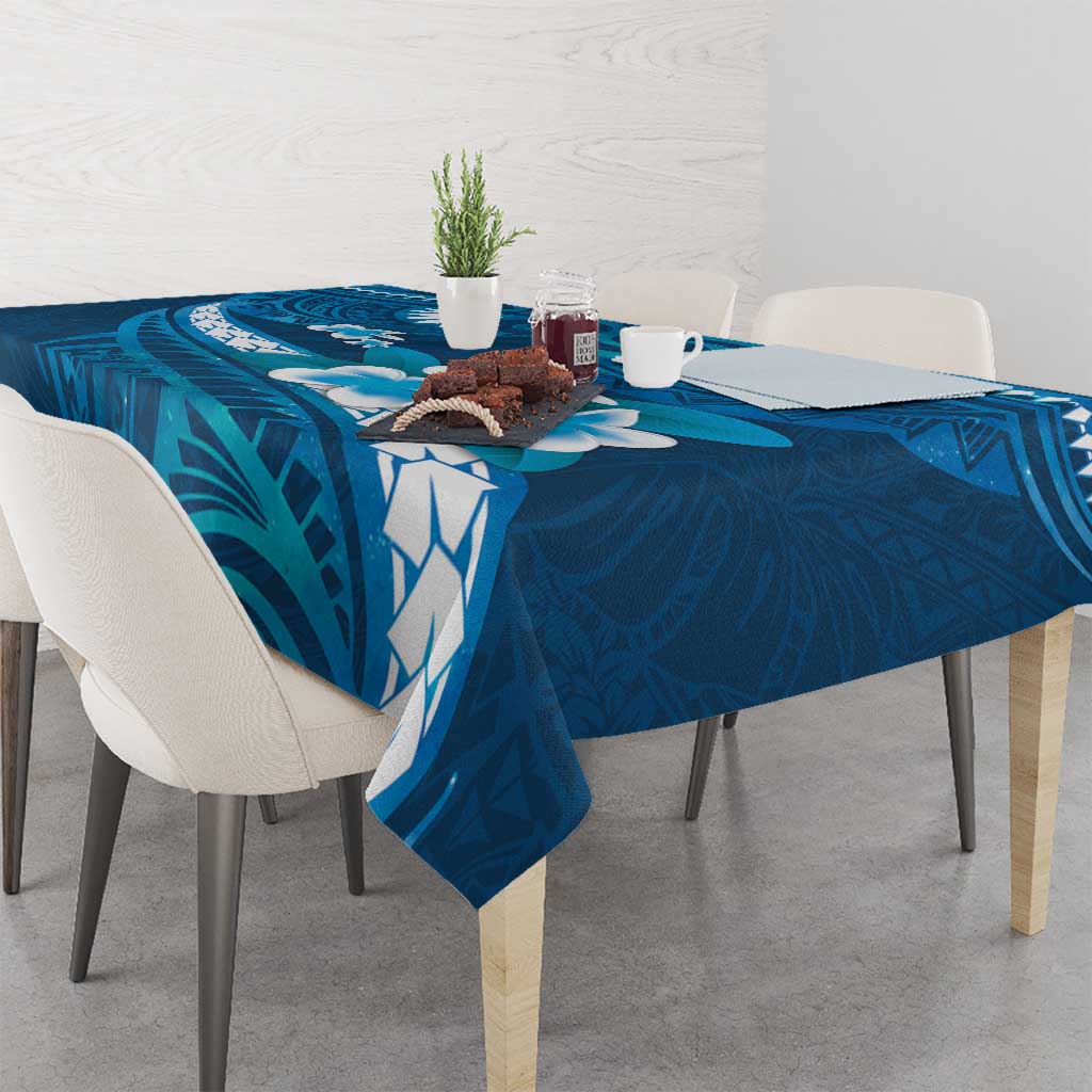 Blue Polynesia Tablecloth Tribal Pattern Tropical Frangipani LT14 - Polynesian Pride