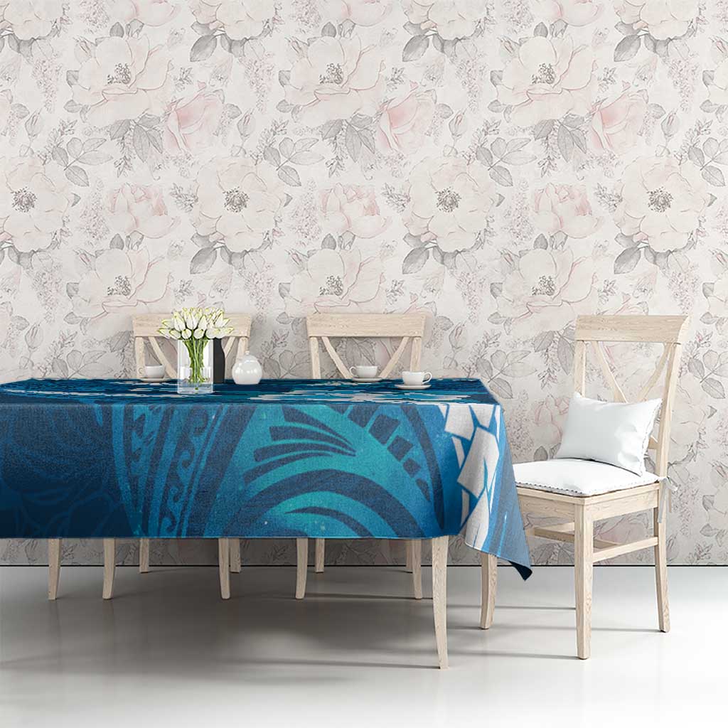 Blue Polynesia Tablecloth Tribal Pattern Tropical Frangipani LT14 - Polynesian Pride