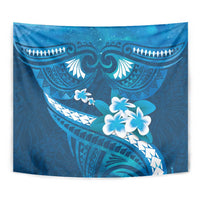 Blue Polynesia Tapestry Tribal Pattern Tropical Frangipani LT14 - Polynesian Pride